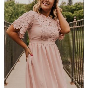 Blush lace dress